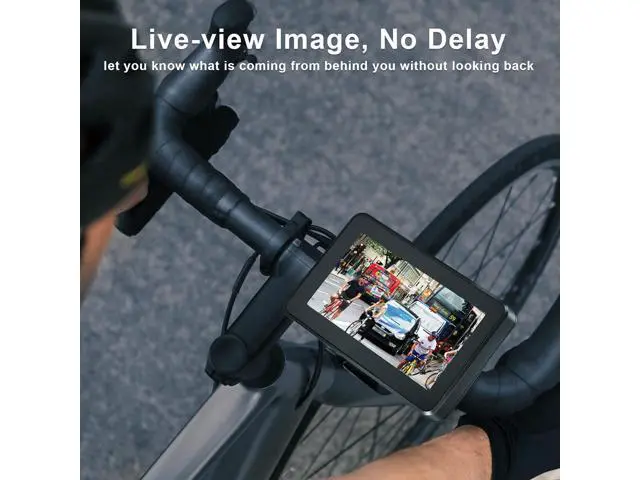 Alt view image 6 of 7 - PARKVISION Bike Rear View Mirror,1080P AHD Bicycle Rear View Camera with 4.3''Screen,360°Rotatable Bracket, 5000mAh Battery Bike Handlebar Mirror with 110°Appropriate Angle for Most Bikes