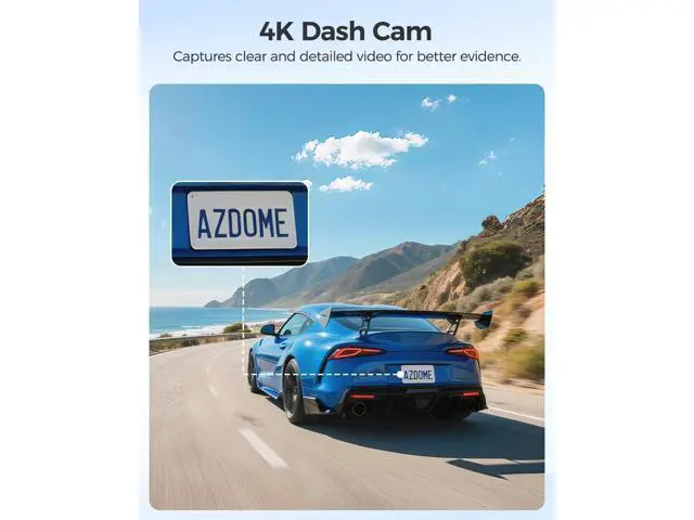 Alt view image 2 of 7 - AZDOME GS63H 4K Dash Cam Built-in WiFi 6 GPS Car Dashboard Camera Recorder with STARVIS Night Vision, UHD 2160P, 150° Wide Angle, WDR, G-Sensor, Loop Recording, 24H Parking Mode