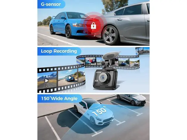 Alt view image 6 of 7 - AZDOME GS63H 4K Dash Cam Built-in WiFi 6 GPS Car Dashboard Camera Recorder with STARVIS Night Vision, UHD 2160P, 150° Wide Angle, WDR, G-Sensor, Loop Recording, 24H Parking Mode