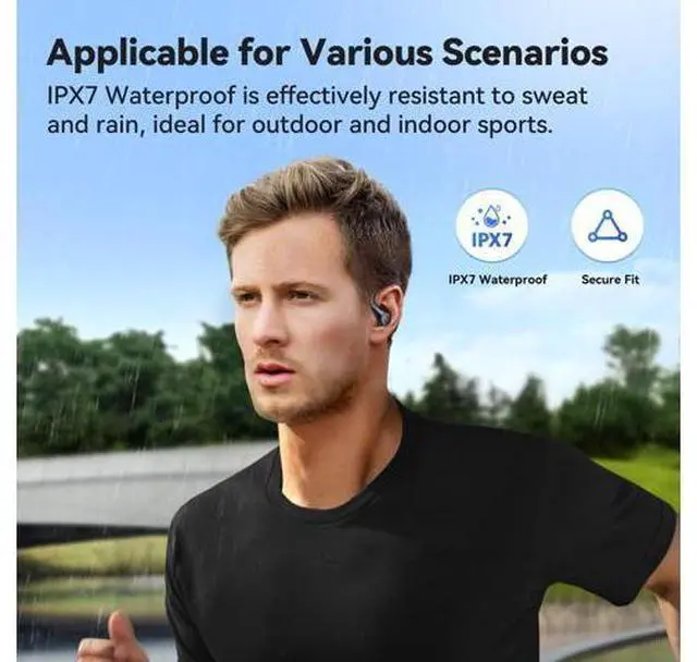 Alt view image 7 of 7 - EarFun OpenJump Open Ear Headphones, Wireless Earbuds with Ergonomic Earhook, Hi-Res Sound, LDAC, 4 Mics ENC Call, 42H Playtime, Multipoint Connection, IPX7 Waterproof, Snug Fit for Workout, Running
