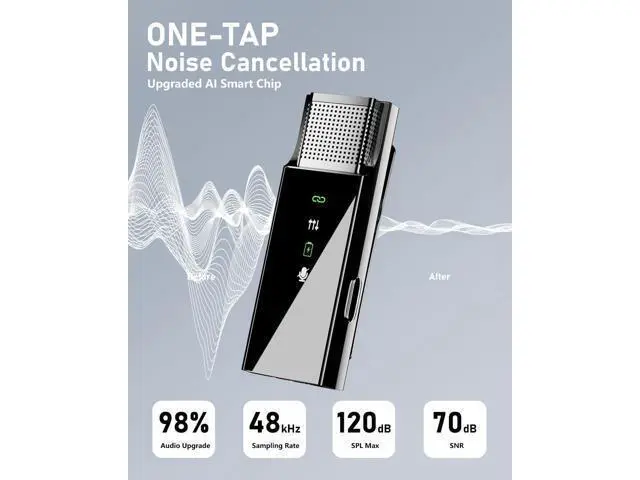Alt view image 5 of 7 - Pro 4 Wireless Lavalier Lapel Microphone System for iPhone Android Phone PC Laptop with USB C/Lightning, 48KHz 24Bit, Reverb,Noise Cancelling for Video Recording Podcast Stream Vlog