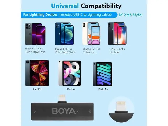 Alt view image 2 of 7 - BOYA Wireless Lavalier Microphone for iPhone - Plug Play MFi Lightning Microphone with Charging Case, Mono/Stereo Clip on Lapel Mic for Video Recording, YouTube, Vlogging, Live Streaming