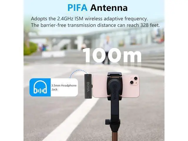 Alt view image 6 of 7 - BOYA Wireless Lavalier Microphone for iPhone - Plug Play MFi Lightning Microphone with Charging Case, Mono/Stereo Clip on Lapel Mic for Video Recording, YouTube, Vlogging, Live Streaming