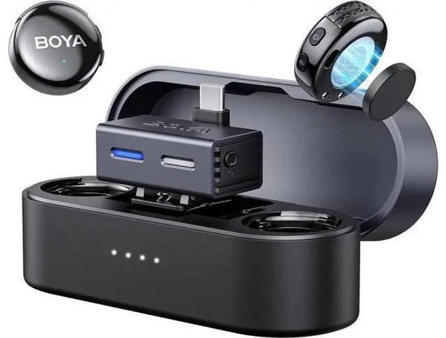 Main image of BOYA BOYALINK 3 Wireless Lavalier Mini Microphones for iPhone 15-16/Android/PC/Camera,AI Noise Cancellation,48kHz/24Bit Studio Sound,APP Control,984ft 30h Battery with Charging Case for Vlog Interview