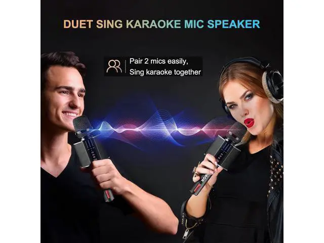 Alt view image 5 of 7 - BONAOK Karaoke Microphone, Portable Wireless Bluetooth Karaoke Mic for Adults&Kids Car Home Outdoor Party, Karaoke Machine for PC/All Smartphone G50 Black 2025