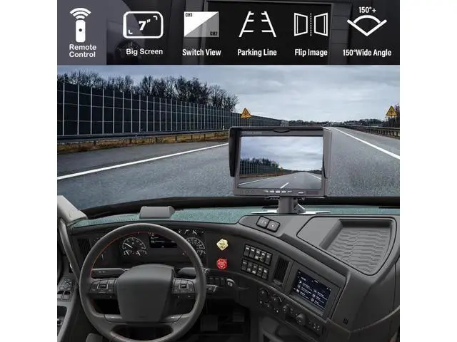 Alt view image 4 of 7 - Backup Camera Monitor Kit,7" HD 1080P Monitor,IP69 Waterproof Rearview Reversing Rear View Camera for Truck Trailer Semi-Trailer Box Truck RV Pickup Truck,Easy Installation (Single Cam)