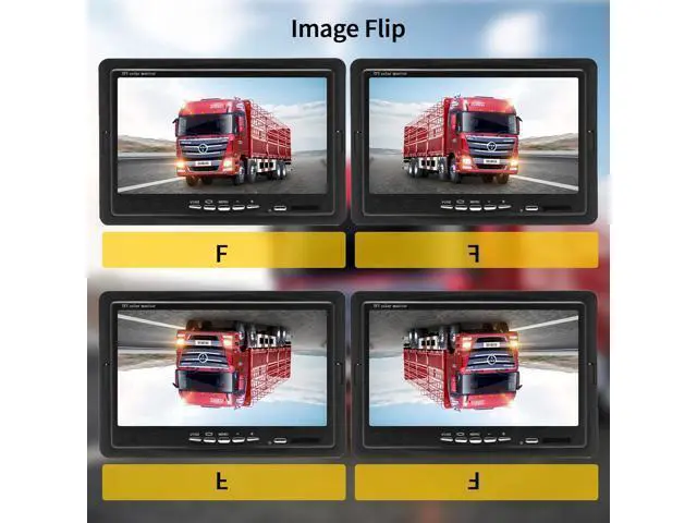 Alt view image 4 of 7 - Hodozzy Dual Backup Camera Monitor System for RVs,-7 Inch LCD Screen with 2 Cameras, IP68 Waterproof, 18IR Night Vision, Rear View Camera 4-Pin Cable for Car, Truck/Trailer/Bus/Van/Caravan (12V-24V)