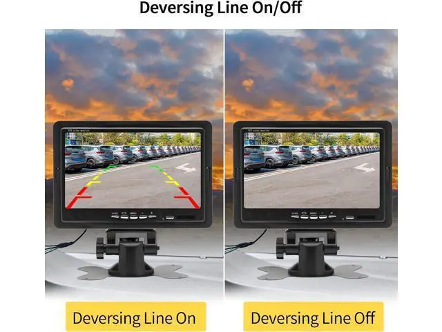 Alt view image 5 of 7 - Hodozzy Dual Backup Camera Monitor System for RVs,-7 Inch LCD Screen with 2 Cameras, IP68 Waterproof, 18IR Night Vision, Rear View Camera 4-Pin Cable for Car, Truck/Trailer/Bus/Van/Caravan (12V-24V)