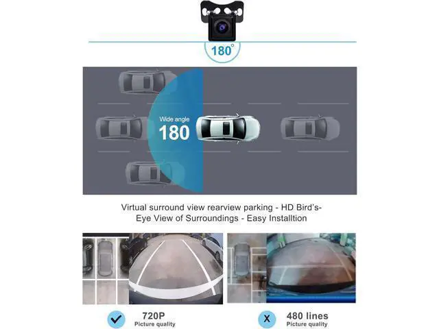 Alt view image 4 of 6 - ATOTO AC-HD03LR 720P Rearview Backup Camera (180° Wide-Angle), for ATOTO A6PF/PL/PP,S8 Models(Not for S8 MS/UN/PN/GEN4),VSV (Virtual Surround-View) Parking,LRV (Live Rear-View),Night Vision&Waterproof