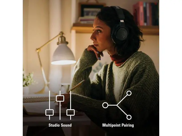 Alt view image 6 of 7 - Audio-Technica ATH-M20xBT Wireless Over-Ear Headphones, Black