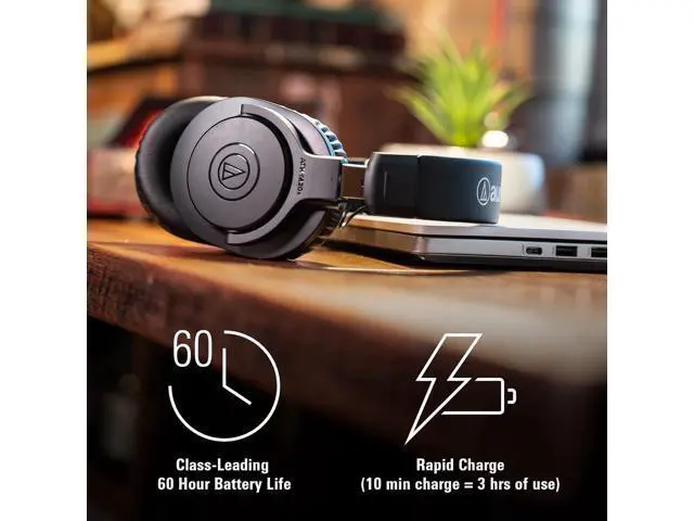 Alt view image 5 of 7 - Audio-Technica ATH-M20xBT Wireless Over-Ear Headphones, Black