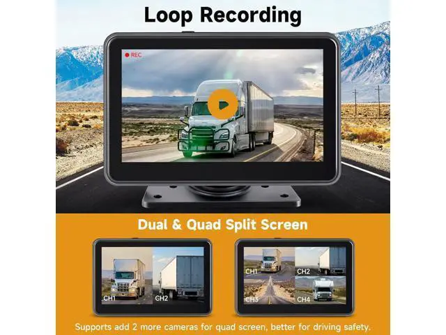 Alt view image 5 of 7 - 7'' HD1080P Wired Backup Camera System with Touch Screen Monitor, 2 Wired Rear View Cameras, Colorful Night Vision& IP68 Rated &10G Vibration, Backup Camera for Trucks/RVs/Trailers/Skid Steer