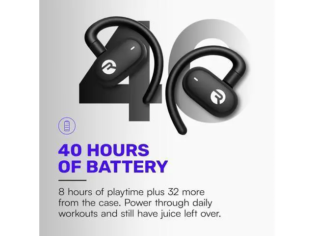 Alt view image 3 of 7 - Raycon Fitness Open Ear Earbuds Open Ear Headphones, Earbuds Wireless Bluetooth, Running Headphones, Sweat & Water-Resistant Earphones, 40 Hours Battery Life (Mint)