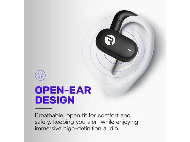 Alt view image 5 of 7 - Raycon Fitness Open Ear Earbuds Open Ear Headphones, Earbuds Wireless Bluetooth, Running Headphones, Sweat & Water-Resistant Earphones, 40 Hours Battery Life (Mint)