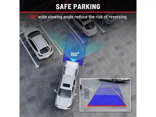 Alt view image 4 of 6 - RED WOLF Tailgate Handle Reverse Backup Camera Fit for 2007-2014 Chevrolet Silverado GMC Sierra 1500 2500 HD IP68 Waterproof 150° View Angle Rear View Camera with Key Hole Replaces OE Number 22755305