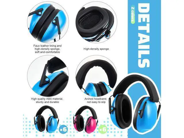 Alt view image 3 of 6 - Amylove 12 Pcs Kids Ear Protection Noise Cancelling Headphones Ear Muffs Bulk 27db Adult Noise Reduction Hearing Earmuff(Universal Fit (kids & Adults),Fresh Style)
