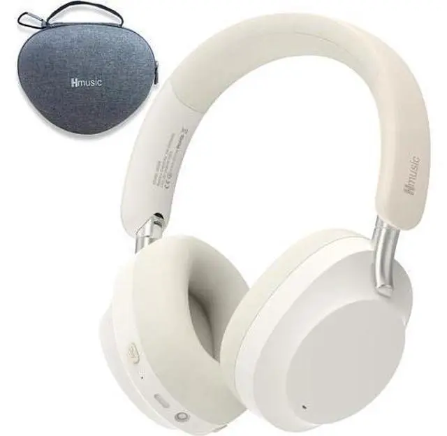 Main image of Hmusic MS04 Noise Cancelling Over Ear Headphones, 40dB Hybric ANC Headphones, 2 Mic ENC, 80H Long Battery Life, 3.5 Audio Wired/Bluetooth 5.3,Foldable w/Case,Sound Proof for Game/Travel/Work/Commute