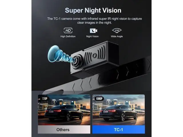 Alt view image 3 of 7 - 1080P Backup Camera with Backup Sensors Parking Distance Control (PDC) System, Back up Camera Waterproof Clear Night Vision Rear View Camera with 7'' Monitor for Cars/Truck/SUV/RV/Van/Trailer