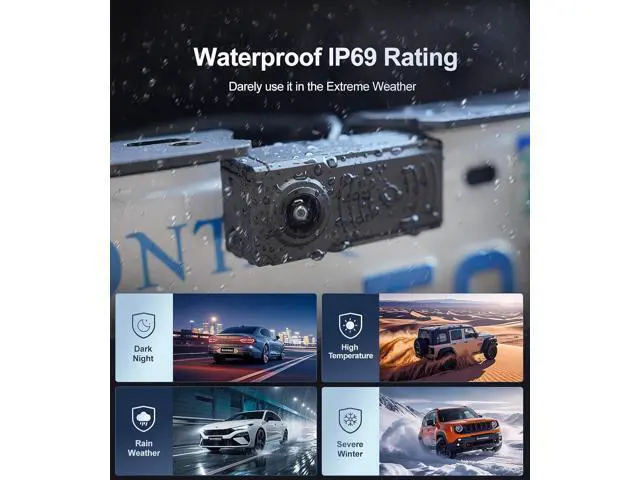 Alt view image 5 of 7 - 1080P Backup Camera with Backup Sensors Parking Distance Control (PDC) System, Back up Camera Waterproof Clear Night Vision Rear View Camera with 7'' Monitor for Cars/Truck/SUV/RV/Van/Trailer