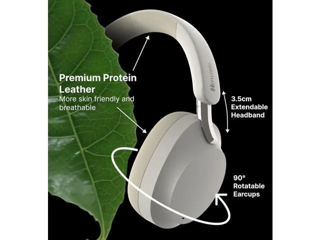 Alt view image 7 of 7 - Hmusic MS04 Noise Cancelling Over Ear Headphones, 40dB Hybric ANC Headphones, 2 Mic ENC, 80H Long Battery Life, 3.5 Audio Wired/Bluetooth 5.3,Foldable w/Case,Sound Proof for Game/Travel/Work/Commute