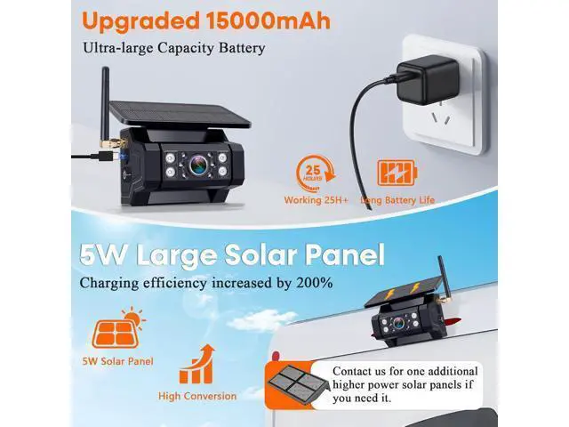 Alt view image 5 of 7 - Wireless Backup Camera Magnetic for Truck: 1 Minute Easy Install HD 1080P Rear View Camera Solar - Portable Rechargeable 5 Inch Monitor System for Car Truck SUV RV Trailer Camper Y02