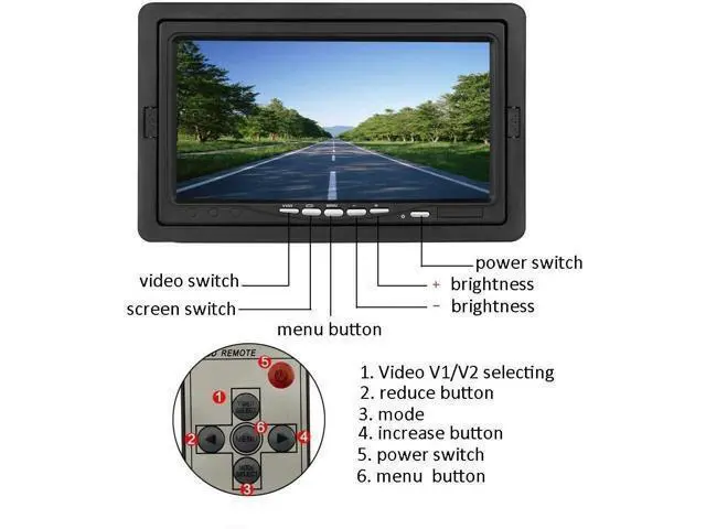 Alt view image 3 of 7 - Camecho DC 12V 24V Vehicle Backup Camera System 2 x Rear View Camera Support Night Vision Waterpoof & 7" Monitor with Dual 34ft AV Cables Hardwire for Bus Truck Van Trailer RV Campers