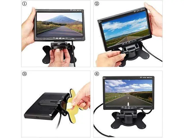 Alt view image 4 of 7 - Camecho DC 12V 24V Vehicle Backup Camera System 2 x Rear View Camera Support Night Vision Waterpoof & 7" Monitor with Dual 34ft AV Cables Hardwire for Bus Truck Van Trailer RV Campers