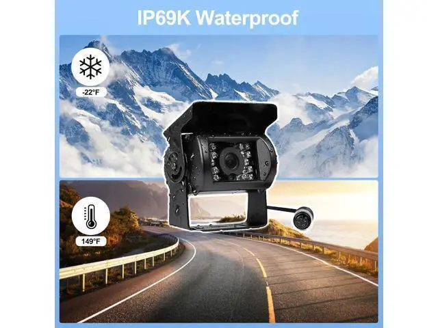Alt view image 6 of 7 - Camecho Vehicle Backup Camera 4 Split Monitor Front View Rear View Camera Auto 18 IR Night Vision Waterproof Aviation 4 Pins Connector LCD Monitor for Trucks RV Trailer Bus