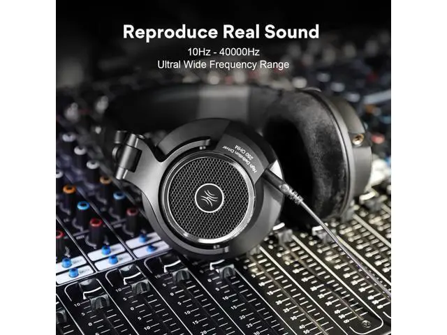 Alt view image 7 of 7 - OneOdio Monitor 80 Open Back Headphones- Studio Headphones for Mixing Mastering Editing, Wired Over Ear Headphones for Professional Studio Applications, 250 Ohm, Velour Earmuffs, Sound Isolation