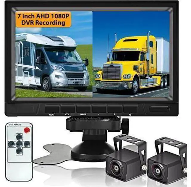 Main image of AHD Dual Backup Camera with 7'' 1080P DVR Monitor, Front and Rear View Camera Waterproof Night Vision Reversing Camera for Truck Pick Up RV Camper Bus 12V-36V