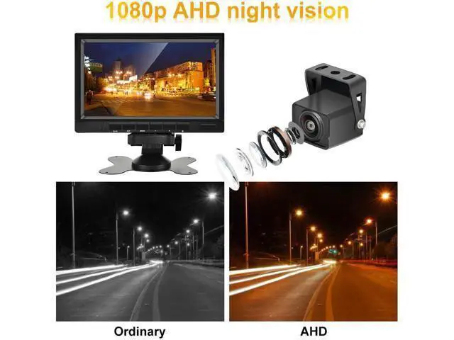 Alt view image 4 of 7 - AHD Dual Backup Camera with 7'' 1080P DVR Monitor, Front and Rear View Camera Waterproof Night Vision Reversing Camera for Truck Pick Up RV Camper Bus 12V-36V