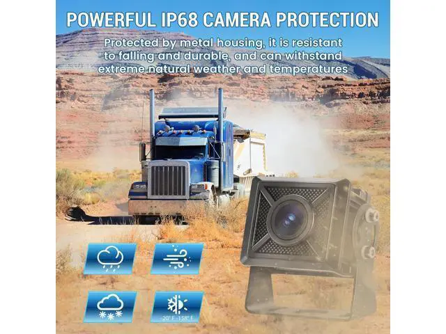 Alt view image 3 of 7 - AHD1080P Wired Backup Camera with 7'' Touch Screen Monitor, Rear View Camera System for Truck/RV/Trailer/Skid Steer/Tractor, Colorful Night Vision&10G Vibration Truck Rv Camera System