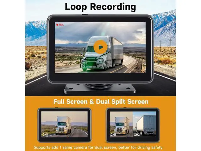 Alt view image 5 of 7 - AHD1080P Wired Backup Camera with 7'' Touch Screen Monitor, Rear View Camera System for Truck/RV/Trailer/Skid Steer/Tractor, Colorful Night Vision&10G Vibration Truck Rv Camera System