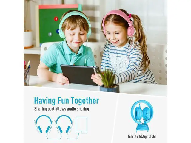 Alt view image 6 of 7 - AILIHEN Classroom Headphones Kids 10-Pack for School Student K-12, On-Ear Premium Bulk Wired Headset with Mic, 85dB Volume Limited & SharePort, 3.5mm Jack for Chromebook, Computer, Laptop (Multicolor)