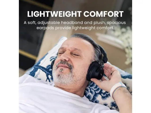 Alt view image 6 of 6 - Avantree Audition 3 - Bluetooth Over-Ear Headphones with Wireless Charging Dock, 50H Battery, aptX-Adaptive, Clear Voice, Compatible with Bluetooth TVs