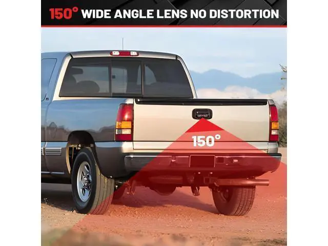 Alt view image 5 of 7 - RED WOLF Tailgate Handle Backup Camera Fit for 1999-2006 Chevrolet Chevy Silverado/GMC Sierra 1500 2500 3500HD Pickups Reverse Rear View Backup Camera, Waterproof Guideline w/12V Power Cable RCA Plug
