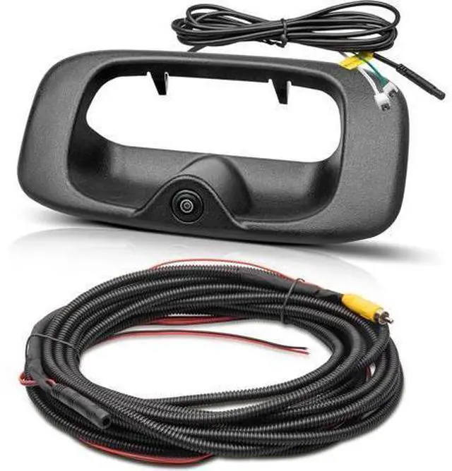 Main image of RED WOLF Tailgate Handle Backup Camera Fit for 1999-2006 Chevrolet Chevy Silverado/GMC Sierra 1500 2500 3500HD Pickups Reverse Rear View Backup Camera, Waterproof Guideline w/12V Power Cable RCA Plug