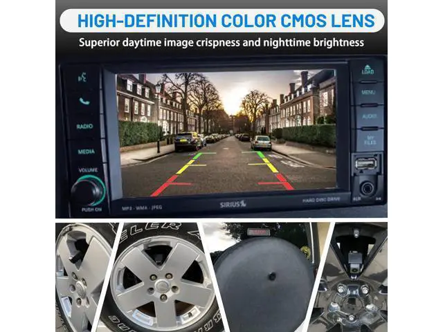 Alt view image 3 of 7 - EWAY Classic 1.0 Backup Camera for Jeep Wrangler Spare Tire Mount 2007-2018, Rear View Reverse Aftermarket Camera for JK JKU Rubicon Sahara Sport Unlimited Removable Guidelines w/OEM Monitor Adapter