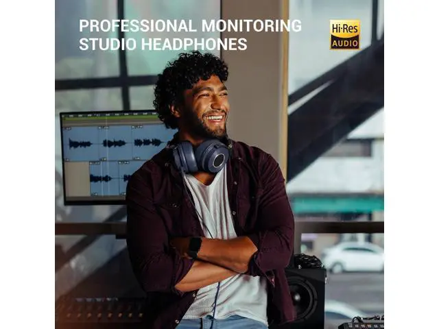 Alt view image 3 of 7 - OneOdio Monitor 60 Professional Studio Headphones - Recording Wired Over Ear Headphones, Hi-Res Audio, Soft Comfortable Earmuffs, 6.35mm Adapter for Tracking Mixing DJ Mastering Broadcast-Navy Blue