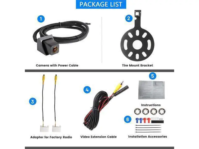 Alt view image 7 of 7 - EWAY Classic 1.0 Backup Camera for Jeep Wrangler Spare Tire Mount 2007-2018, Rear View Reverse Aftermarket Camera for JK JKU Rubicon Sahara Sport Unlimited Removable Guidelines w/OEM Monitor Adapter