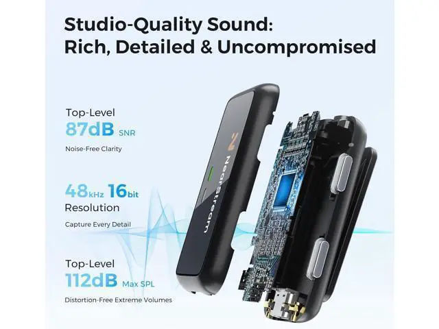 Alt view image 4 of 7 - NearStream Wireless Lavalier Microphone for iPhone/Android/DSLR/Camera/PC, Wireless Lapel Microphone System with Noise Cancellation, 656ft Transmission, LCD Display, 20H Battery Life (AWM20T)