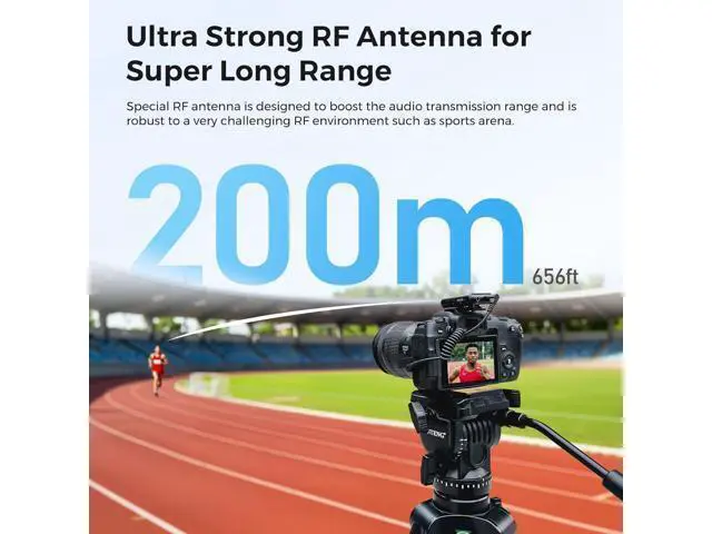 Alt view image 6 of 7 - NearStream Wireless Lavalier Microphone for iPhone/Android/DSLR/Camera/PC, Wireless Lapel Microphone System with Noise Cancellation, 656ft Transmission, LCD Display, 20H Battery Life (AWM20T)