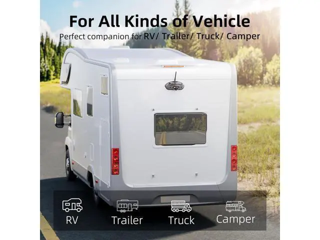 Alt view image 2 of 7 - eRapta RV Backup Camera Wireless System for Furrion with 5-Inch Monitor 1080P, 1 Rear Camera, Wide-View, Video Recording, IR Night Vision, IP69 Waterproof, Plug and Play for Camper -AY5
