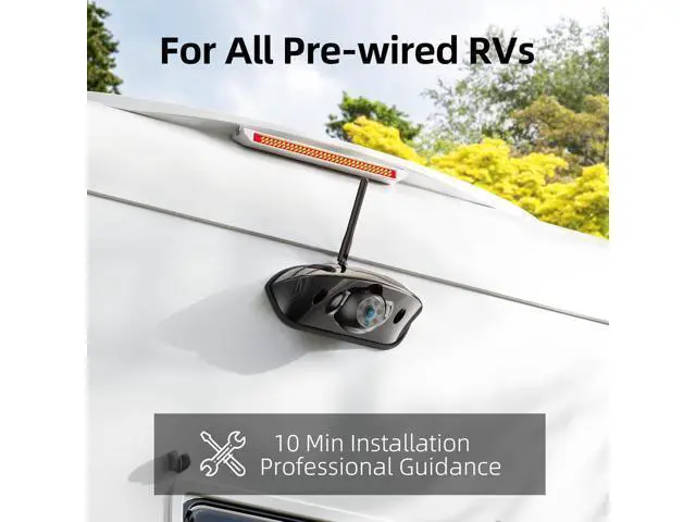 Alt view image 3 of 7 - eRapta RV Backup Camera Wireless System for Furrion with 5-Inch Monitor 1080P, 1 Rear Camera, Wide-View, Video Recording, IR Night Vision, IP69 Waterproof, Plug and Play for Camper -AY5