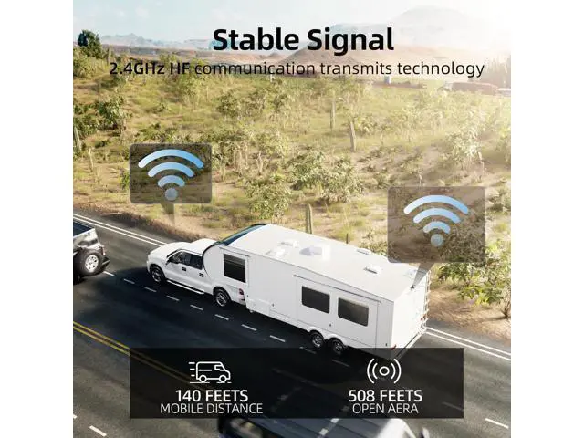 Alt view image 4 of 7 - eRapta RV Backup Camera Wireless System for Furrion with 5-Inch Monitor 1080P, 1 Rear Camera, Wide-View, Video Recording, IR Night Vision, IP69 Waterproof, Plug and Play for Camper -AY5