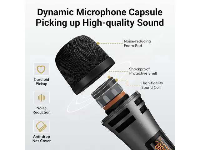 Alt view image 4 of 7 - TONOR Wireless Microphones System with 4x10 Channels Cordless Handheld Microfono Inalambrico, 60 m/200FT UHF Range, Mics with Stable Signal Transmission for Karaoke Singing Party Church Wedding