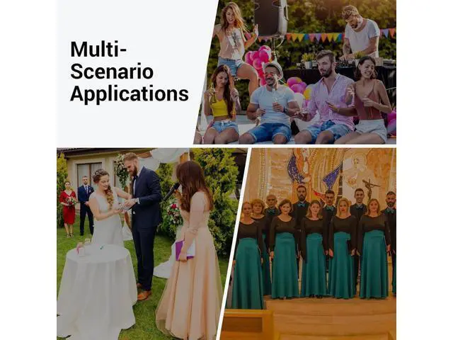 Alt view image 7 of 7 - TONOR Wireless Microphones System with 4x10 Channels Cordless Handheld Microfono Inalambrico, 60 m/200FT UHF Range, Mics with Stable Signal Transmission for Karaoke Singing Party Church Wedding