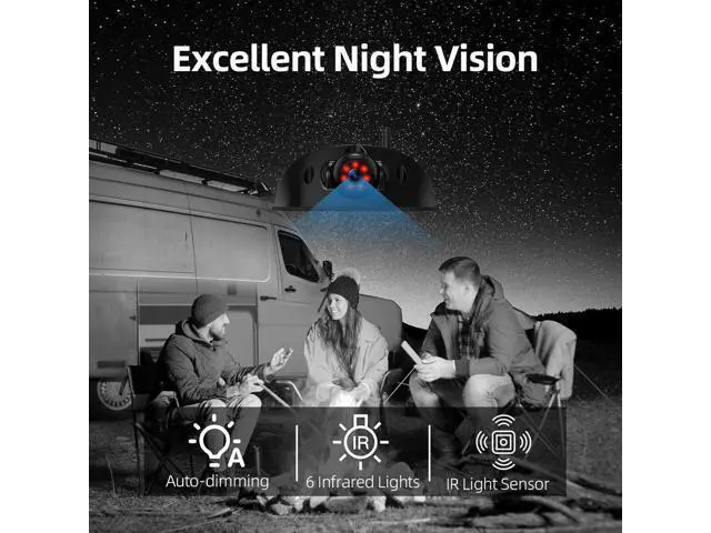 Alt view image 6 of 7 - eRapta RV Backup Camera Wireless System for Furrion with 5-Inch Monitor 1080P, 1 Rear Camera, Wide-View, Video Recording, IR Night Vision, IP69 Waterproof, Plug and Play for Camper -AY5