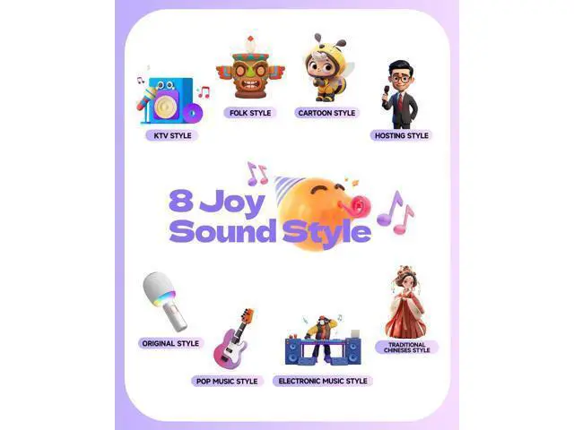 Alt view image 3 of 7 - Wireless Bluetooth karaoke Microphone, 5-in-1 Portable Handheld Microphone for iPhone, Karaoke Microfono with Dynamic Lights for Car / Home Party, Music Record, Duet Singing Mic for Kids Adults-White