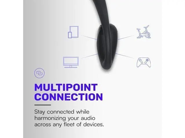 Alt view image 6 of 7 - Raycon Open Headphones Lightweight Wireless Over-Ear Design with Immersive Sound Quality, Long Battery Life, and Comfortable Fit for All-Day Wear - (Purple)